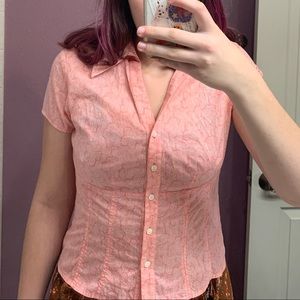 Ann Taylor Pink Pattern Top